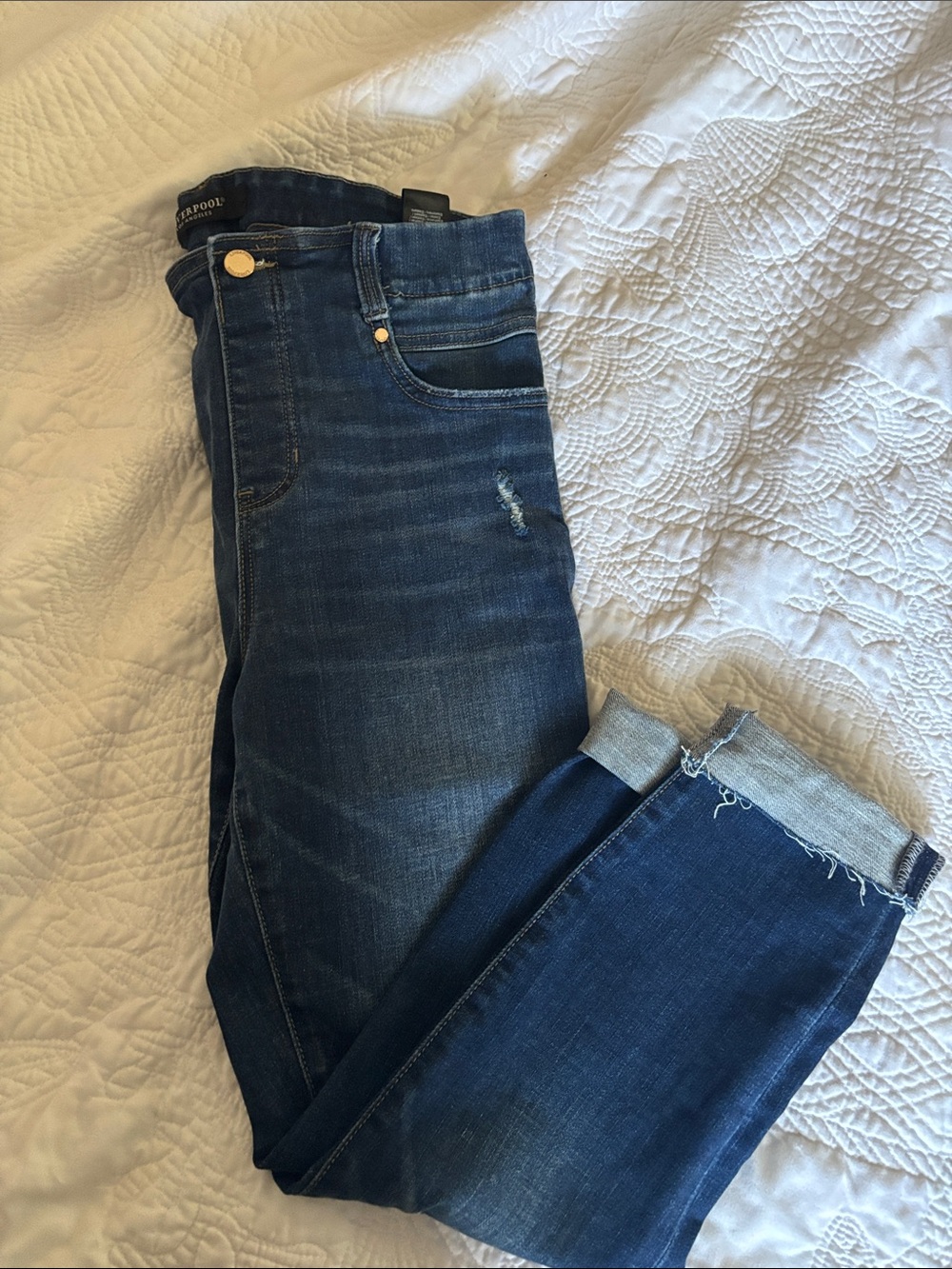 Liverpool Dark Blue Cropped Slim Jeans
